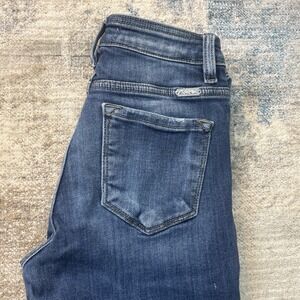 KanCan Signature Mid-Rise Ankle Skinny Jeans Distressed Button Fly Women's 25